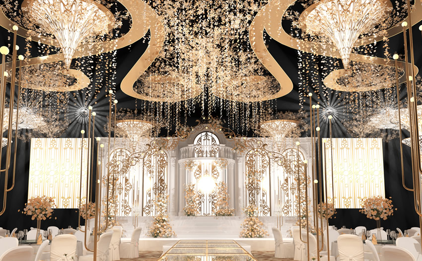 军垦路街道花木兰喜事汇金色大厅效果展示